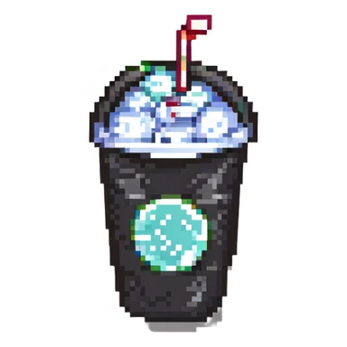 soda cup with ice and lid sticker