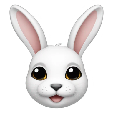 lapin bélier noir et blanc sticker