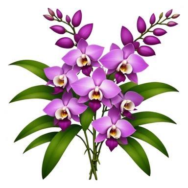 super big bouquet Dendrobium Orchid flower, stem, leaf sticker