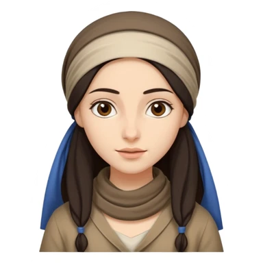 jewish women young ancient Judea, long hair modest head scarf loose sticker