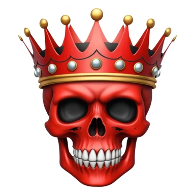 red and black skull with crown sticker