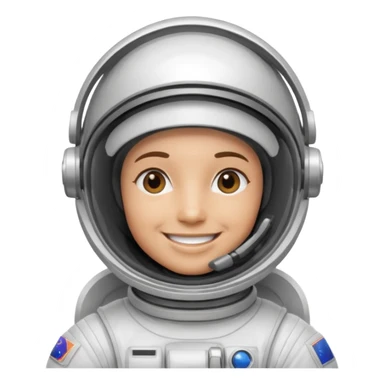 Astronaut in white EVA suit with silver visor helmet sticker