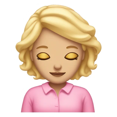 blonde girl sleeping dressed in pink sticker