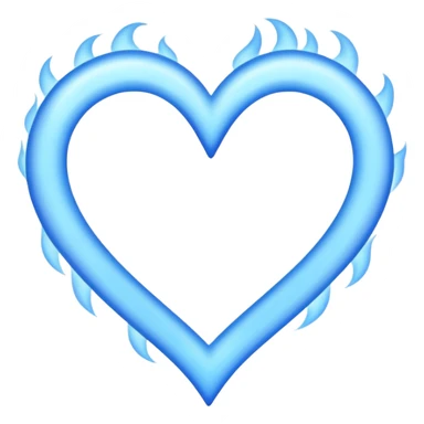 Blue flames in the shape of a pastel color all blue heart sticker