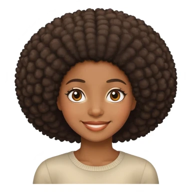 Black girl smiling with fro sticker