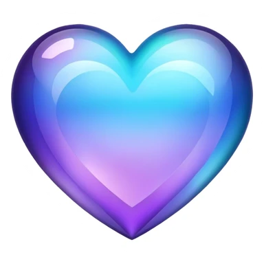 Gradient iridescent purple indigo blue cyan crystal heart sticker