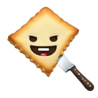 Rainbow evil smile poptart with a knife sticker