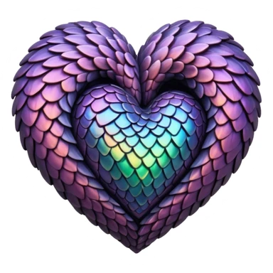 dark warm iridescent SCALEy heart sticker