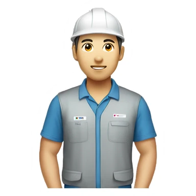 Korean Worker who wearing wing in Warehouse sticker