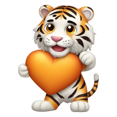 Tiger with an Hearth in his Arms sticker