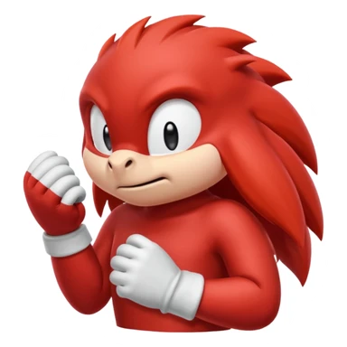 Sonic the hedgehogs friend knuckles a red animal with peach arms and white gloves sticker