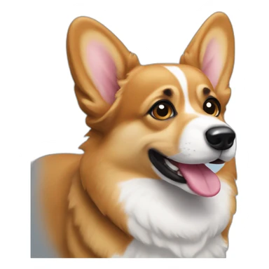 Corgi negro guiñando un ojo sticker