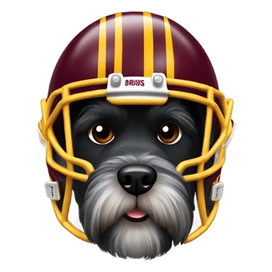 Black Schnauzer in a Redskins helmet sticker