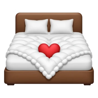 fully white bed with hearts sticker