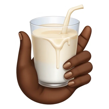 Dark skin tone hand with milk running down fingers sticker