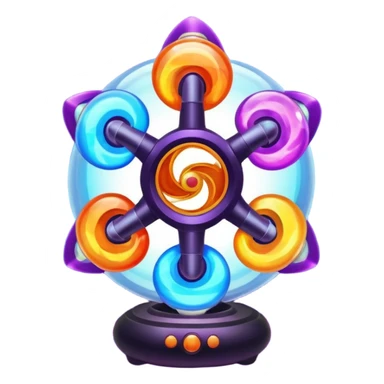 Futuristic new invention of a psychic triskelion fidget spinner planet orb galaxy lava lamp plasma ball plasma lamp light  sticker