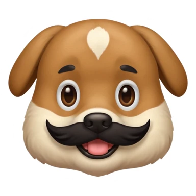 dog with black mustache sticker
