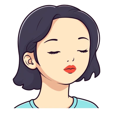 Girl kiss sticker