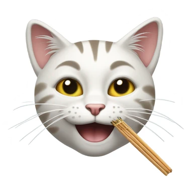 Cat with toothpick sticker