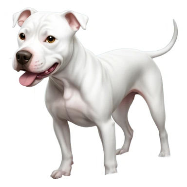 Dog white pitbull takes a shower sticker
