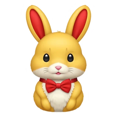 yellow bunny with red bowtie sticker
