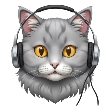 Cat with earbuds sticker