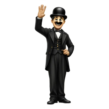 charlie chaplin raising his hand sticker
