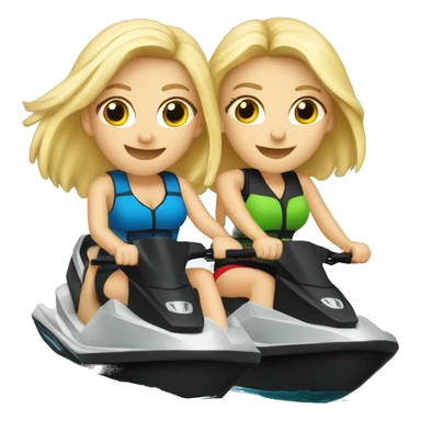 blonde couple hoppin off a jetski sticker