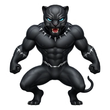 black panther roaring sticker