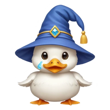 white baby duck with wizard hat
 sticker