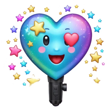 heart with a microphone and stars, K-pop theme sticker
