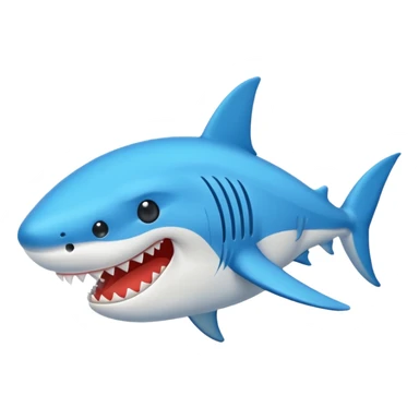 Un emoji de un tiburón con tenis azules sticker