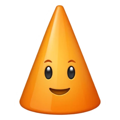 Cono naranja con fondo blanco sticker