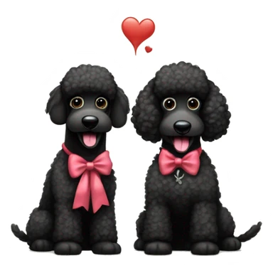 Two BLACK poodles wearing bows with a big smile. Also with a bandanna around its neck. Both Dogs needs to be all black sticker