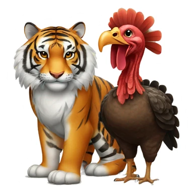 A tiger and a turkey sticker