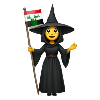 Witch holding palestine free sign sticker