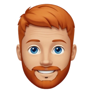 homme blanc, yeux bleu, cheveux court avec barbe rousse et boucle d'oreille sticker