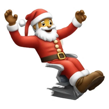 Santa Clause riding plane  sticker