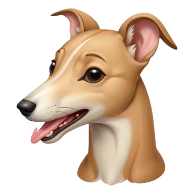 Cinematic Cute Yawning Fawn Greyhound Portrait Emoji, Head tilted slightly with a dramatic, wide-open yawn, showcasing a smooth fawn Fur with a refined finish, floppy ears slightly drooping, round eyes barely open in drowsy contentment, Simplified yet irresistibly adorable features, highly detailed, glowing with a soft, cozy glow, high shine, relaxed yet expressive, stylized with a touch of whimsy, bright and endearing, soft glowing outline, capturing the essence of a sleepy yet affectionate companion, so drowsy it feels like it could stretch out of the screen and curl up for a nap! sticker