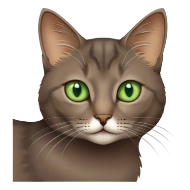 brownish gray cat with green eyes close together sticker
