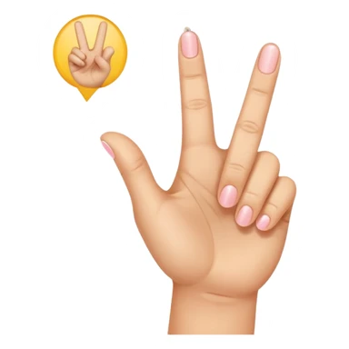 Thumb pointer and middle finger up ring and pinkie finger down emoji sticker