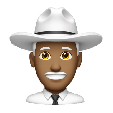 Un hombre color blanco es de la marina tiene el traje blanco y un sombrero blanco sticker