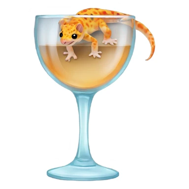 orange leopard gecko in a glass cup sticker