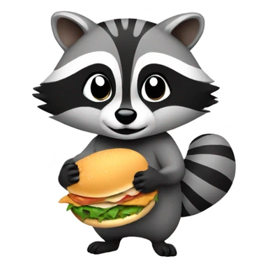 raccoon holding a chicken sandwich sticker