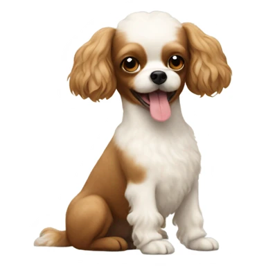White poodle and a Chihuahua long hair brown ￼ sticker