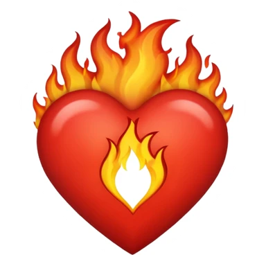 heart with flames around it sticker