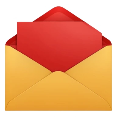 red greeting card with envelope sticker