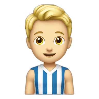 Petit garçon blond en tenu de foot sticker