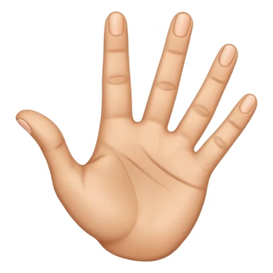 hand emoji, palm out, thumb bent in, four fingers extended, number 4 sticker