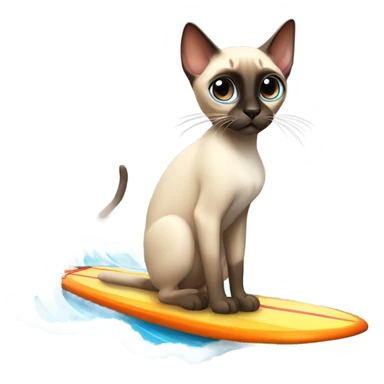 Siamese cat surfing sticker